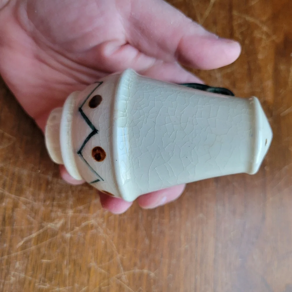 Vintage Salt & Pepper Shakers Crackled Glaze